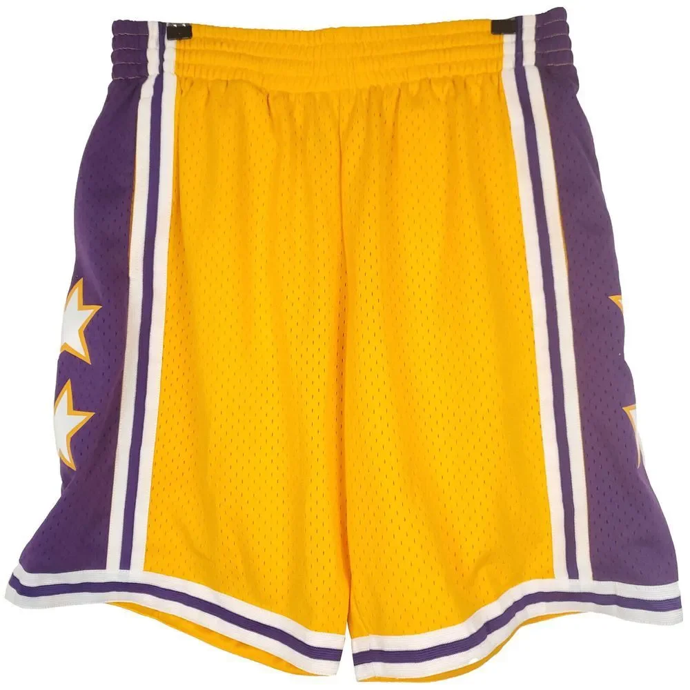 1972 NBA All-Star West Mitchell &‎ Ness Large Jersey Shorts Yellow Purple NWT